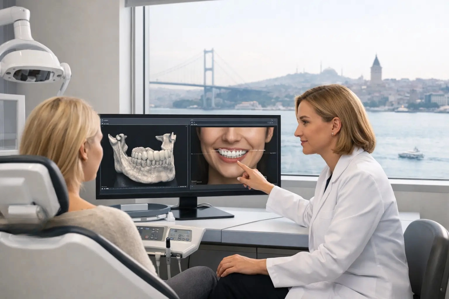 Dental specialist with tools
